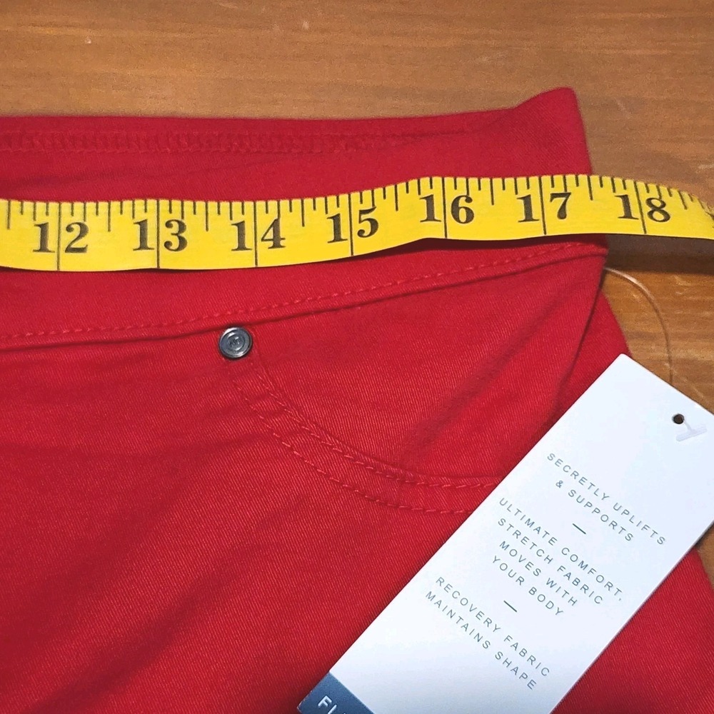 New Directions Pull-On Skinny Pants Womens 12 Cherry Red Flex Stretch Casual NEW - Picture 5 of 8